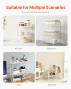 VEVOR Adjustable Kitchen Cabinet Shelf Organizer, Expandable 2 Tier Cabinet Shelf, Stackable Countertop Organizers and Storage Risers, Pantry for Kitchen Bathroom Office, White - Image 6