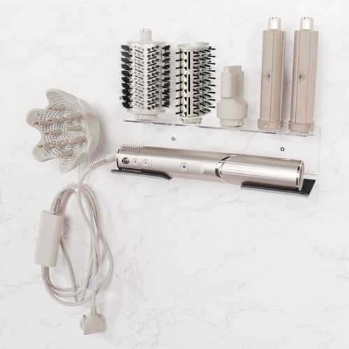 Affogato Wall Mount Holder Compatible with Shark FlexStyle, Acrylic Wall Mounted Organizer for Storage Attachments, Rack with Cord Hanger for Accessories Curlers Brushes Diffuser by Affogato