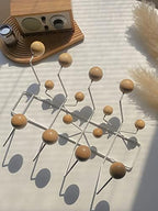 SHISEDECO Mid Century Modern Hang it All Coat Rack White Frame Natural Ball - Image 3