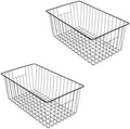 16inch Freezer Wire Storage Organizer Baskets, Household Refrigerator Bin with Built-in Handles for Cabinet, Pantry, Closet by Y.Z.Bros