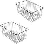 16inch Freezer Wire Storage Organizer Baskets, Household Refrigerator Bin with Built-in Handles for Cabinet, Pantry, Closet by Y.Z.Bros