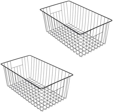 16inch Freezer Wire Storage Organizer Baskets, Household Refrigerator Bin with Built-in Handles for Cabinet, Pantry, Closet by Y.Z.Bros
