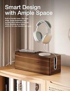 TIDITA 16" L Wooden Large Cable Management Box Round Edge (Walnut Color) - Image 4