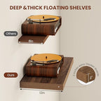 Vivelove Deep Floating Shelves 48x12” Set of 2, Walnut - Image 4