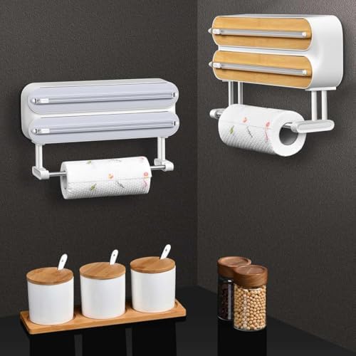 Magnetic Foil and Plastic Wrap Organizer, Magnetic Aluminum Foil Dispenser, Magnetic Wrap and Foil Cutter with Cutter for Wrap, Foi & Parchment. Clean Cuts Every Time. (B) - Image 3
