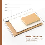 2 Pack- Stackable Paper Letter Tray, A4 File Tray Desk Organizer, Acrylic - Image 4