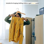 Nature Smile Juniors Preteen Older Children Wooden Coat Hangers 14 Inches Wood Dress Shirt Jacket Hangers with Anti-Rust Hook (20 Pack Natural) - Image 5
