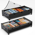 KITHELP Wooden Under Bed Storage with Wheels, 80L Extra-large Rolling Under the Bed Storage Bins 2 Pack with Removable Lid, Upgrade Metal Under Bed Drawers for Clothes Shoes Blankets in Bedroom by KITHELP