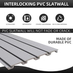 FRAYSCENT Slat Wall Paneling Garage Wall Organizer, Slatwall Panels Garage Tool Organizer Wall Mount Garage Slat Wall Storage Systems, Slat Board PVC Wall Panels Garage Storage (Grey, 8ftx4ft) - Image 5