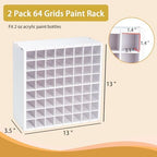 Krafetto 2 Pack 64-Grid Paint Organizer for 2 Oz Bottles, Wall Mount - Image 2
