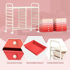 COSTWAY 12-Drawer Rolling Storage Cart, Utility Storage Organizer Cart - Image 5