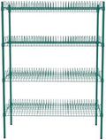 PRO&Family Green Epoxy 4-Tier Commercial Drying Rack with Casters – Heavy Duty Wire Shelving for Dish Drying, Kitchen Storage & Food Service Use (24" x 48" Stationary, 1 1/4" Slots) by PRO%26Family