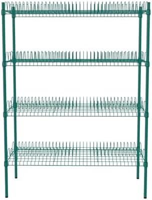 PRO&Family Green Epoxy 4-Tier Commercial Drying Rack with Casters – Heavy Duty Wire Shelving for Dish Drying, Kitchen Storage & Food Service Use (24" x 48" Stationary, 1 1/4" Slots) by PRO%26Family