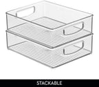 iDesign Stackable Plastic Handle Bin Storage Organizers, 18 Pack, Clear - Image 5