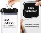 Felli Flip Tite Food Storage Container with Lid 4” RECTANGLE Airtight Ring Flip Lock Top, Stackable Acrylic Canister Set for Kitchen Fridge Pantry Organizer,(1.1 qt) - Image 7