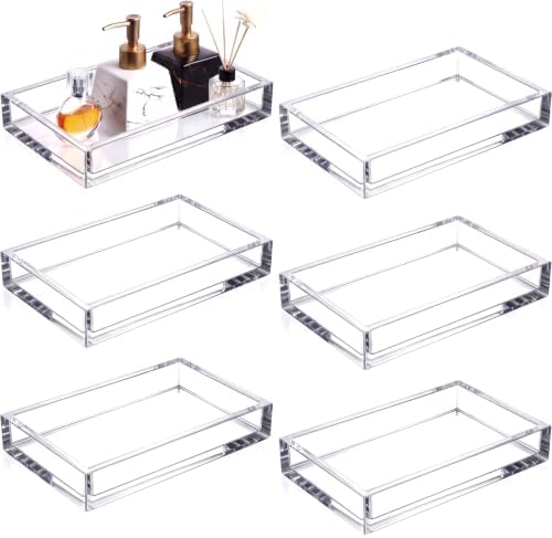 Maitys 6 Pcs Acrylic Vanity Tray Bathroom Tray, 9.65 x 5.9 Inch by Maitys