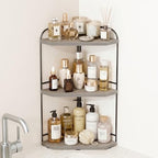 Corner Bathroom Counter Organizer, 3-Tier Wood Countertop Organizer by Unknown