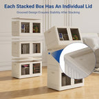 FLEXIMOUNTS 150 QT Stackable Plastic Storage Bins With Lids, Milky White - Image 6