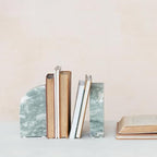 Creative Co-Op Half Arch Marble Bookends, Green - Image 7