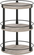 YATINEY 3-Tier Lazy Susan Organizer, Rotating Spice Rack, Spinning Organizer, Industrial Turntable Spice Rack Organizer for Cabinet, Kitchen Countertop, Greige and Black SR23BG by Yatiney