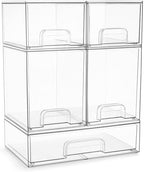 Sorbus Clear Stackable Storage Drawers (5 Pack, Complete Set) by Sorbus