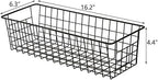 Hedume 3 Pack Metal Wire Storage Organizer Basket, 16.2" x 6.3" x 4.4" Bin Basket with Handles, Versatile Organizer for Kitchen, Pantry, Closet, Laundry Room, Cabinets, Bathroom - Black - Image 4