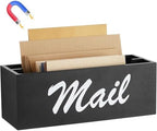 Colingmill Wood Magnetic Mail Organizer, Farmhouse Mail Holder, Black by Colingmill
