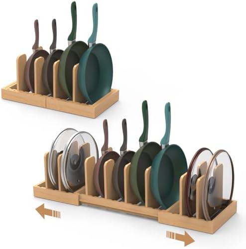 Bamboo Pot and Pan Organizer,Pots and Pans Organizer under Cabinet by FoverOne
