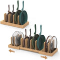 Bamboo Pot and Pan Organizer,Pots and Pans Organizer under Cabinet by FoverOne