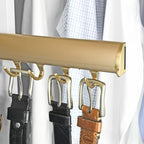 TAG Hardware Designer 5-Hook Expandable Valet Belt and Tie Rack, 11.75-Inch Extendable Wardrobe Closet Organizer Rod (Matte Aluminum with Chrome) - Image 4