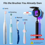 UV Toothbrush Sanitizer Holder, Dual Mode Cleaning with Ambient Lighting - Image 5