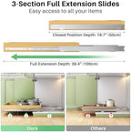 2Pack Pull Out Cabinet Organizer, Soft Close Wooden Slide Out Drawers for Pots, Full-extension Roll Out Shelves for Kitchen Cabinets, Pantry Organization, Bottom and Side Mount(21"W X 21"D x 3.4''H) - Image 5