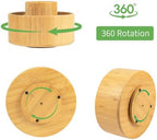 Utoplike Large Bamboo Rotating Pencil Holder, 360° Colored Pen Organizer - Image 4