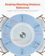VEVOR 20 in Glass Lazy Susan Turntable, 360° Rotation Round Clear Tabletop Rotating Tray, Tempered Glass Dining Table Centerpiece, Smooth and Silent Spin, for Family Gatherings, Banquets & Weddings - Image 6