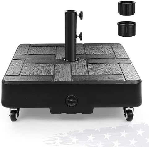 FRUITEAM 120 LBS Fillable Mobile Umbrella Base with Wheels by FRUITEAM
