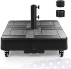 FRUITEAM 120 LBS Fillable Mobile Umbrella Base with Wheels by FRUITEAM