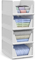 Sorbus Stackable Closet Organizer, Open-Front Shelf Bins (4 Medium) by Sorbus