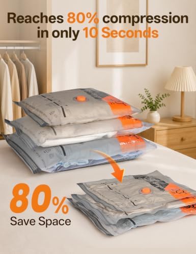 10 Pack Vacuum Storage Bags for Travel with Rechargeable Cordless Pump - Image 5