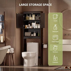 Gizoon Over the Toilet Storage Cabinet with Adjustable Shelf, Espresso - Image 3