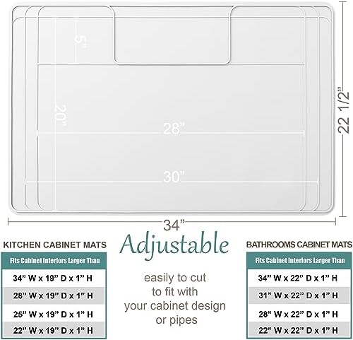 The Original Under Sink Mat - Silicone Waterproof mat, Trimmable, Easy to Clean, Kitchen Cabinet Liner, Under Sink Protector mats, Drip Tray with Lip - 34" x 22" or Smaller - Image 2