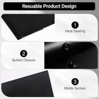 Plastic Envelopes Folders 12mil Heavy Duty, for A4 Letter Size Paper, with Snap Closure Pack, Paperwork Plastic Wallets Document Organizer (25 Pack - Black, Horizontal) - Image 3