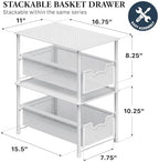 Simple Houseware Stackable Under Sink Sliding Basket Drawer, White - Image 2