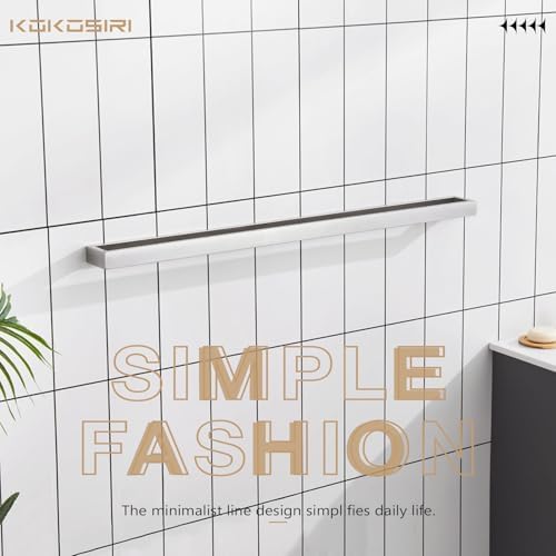 KOKOSIRI Towel Bar Brushed Nickel Bath Towel Hanger Holder 32-Inch Kitchen Rack Stainless Steel for Bathroom Hardware Wall Mount, 1 Pack B4008BR-L32 - Image 3