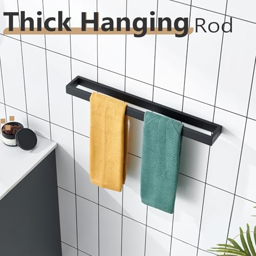 KOKOSIRI Towel Bar Matte Black Bath Towel Holder 20-Inch Kitchen Rack Stainless Steel for Bathroom Hardware Wall Mounted, 1 Pack B4008BK-L20 - Image 6