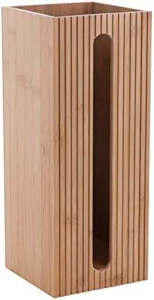 Bath Bliss Square Toilet Tissue Reserve | Dimensions: 5.71 x 5.71 x 14.17 | Bamboo Design | Bathroom Décor | Holds 3 Roles | Easy to Clean | Bamboo by BathBliss