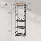 MAHANCRIS 4-Tier Pot Rack, Pots and Pans Organizer for Kitchen Corner, Kitchen Storage Rack with U-Shaped Lid Holders, Freestanding Cookware Stand, Rustic Brown and Black POHR3001 - Image 4