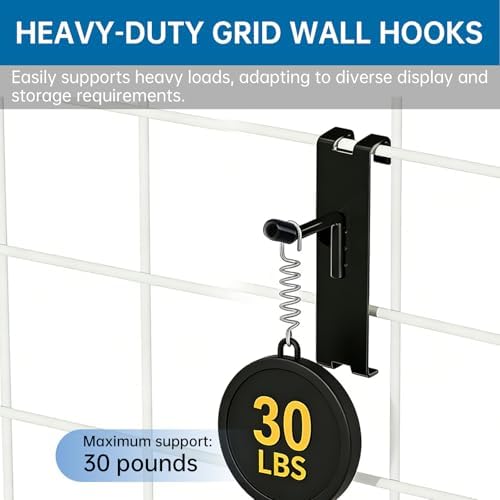 50pcs Gridwall Hooks 4inch Anti-Scratch 15°Tilt Angle with Black High Grade Surface Coating Grid Wall Hooks for Grid Wall Panel Gridwall Hooks & Hangers - Image 5