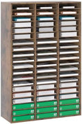 EasyPAG 60 Compartments Wooden Literature Organizer with Adjustable Shelves, 30000 Sheets Capacity Paper Organizer, Classroom Mailbox and Mail Sorter for Teachers and Office, Archaize by EasyPAG
