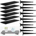 6 Pack 16"x 8" Wooden Gridwall Shelves with Metal Brackets by ALFFUN