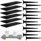 6 Pack 16"x 8" Wooden Gridwall Shelves with Metal Brackets by ALFFUN